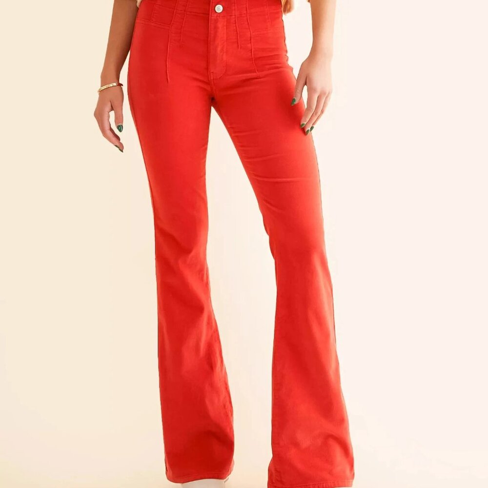 NWT Free People Jayde Corduroy Flare Stretch Pants Size 26